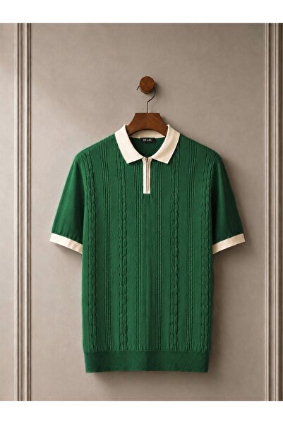 Vance Polo Collar Zippered Knitted Old Money Knitted First Quality Soft Short...