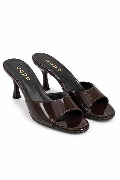 uqpe Liora Wide Single Strap Oval Toe Goblet Heeled Stylish Women's Slippers ...