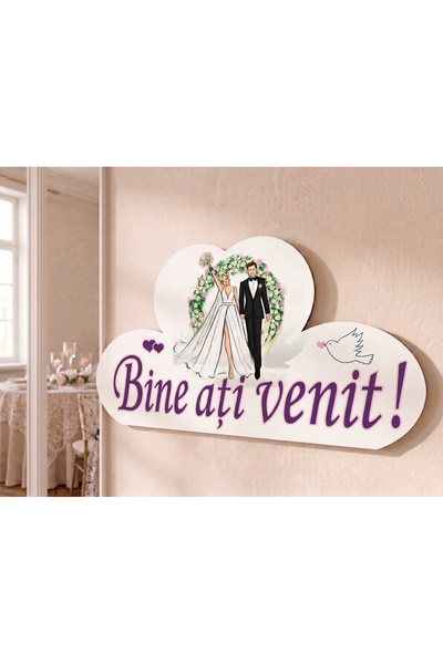 Bello Carino High quality decoration products "Welcome!" Sign, Intertwined He...