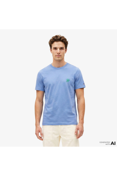 Tommy Hilfiger Swimshop Erkek Mavi T-Shirt