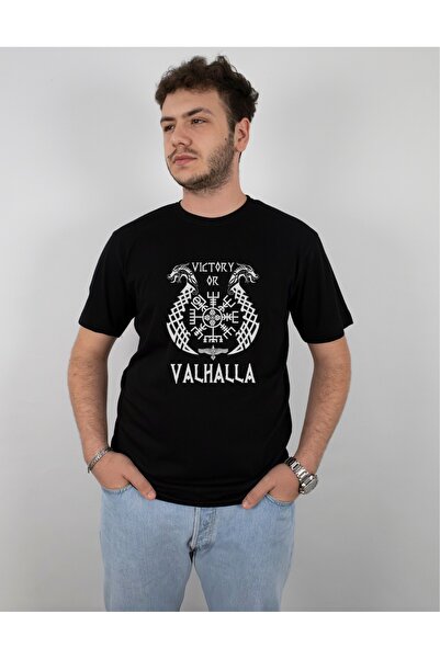 Krays Victory or Valhalla Design Unisex T-Shirt - Viking Mythology Printed Bl...