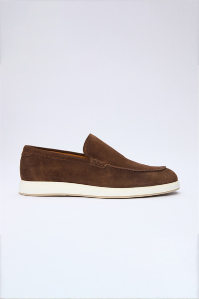 İmza Beige Laceless Suede 100% Leather Shoes 1033260157