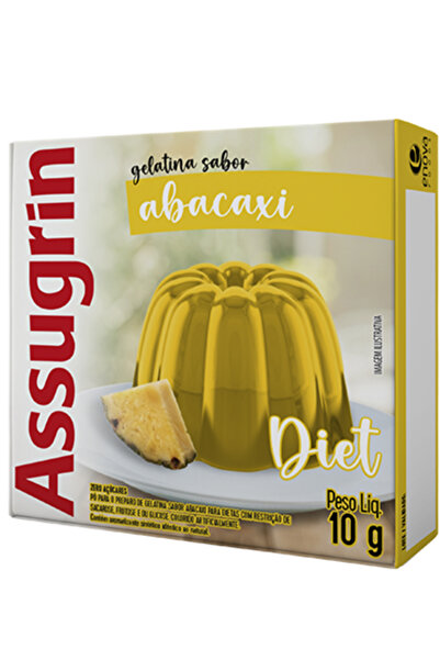 Assugrin Pineapple Deit Gelatin 10Gm Asogreen Diet Gelatin with Pineapple Flavor