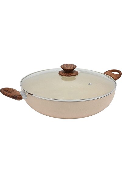 Trust Pro Aluminum non-stick wok pan with glass lid and two layers of aluminu...