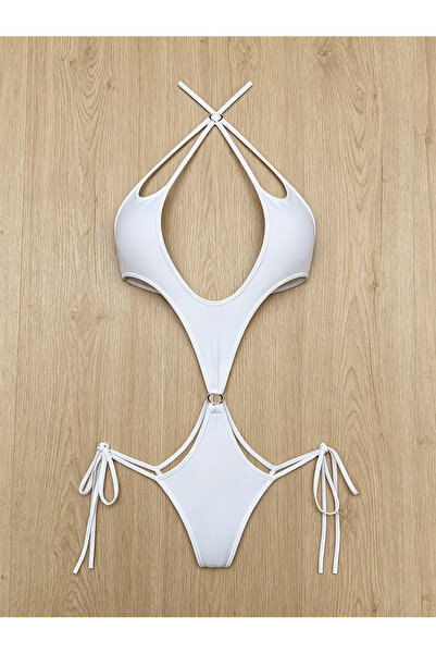Generic One Piece Hollow Out Sexy Lady Halter Teddy BodySuit Side Lace Up Plu...
