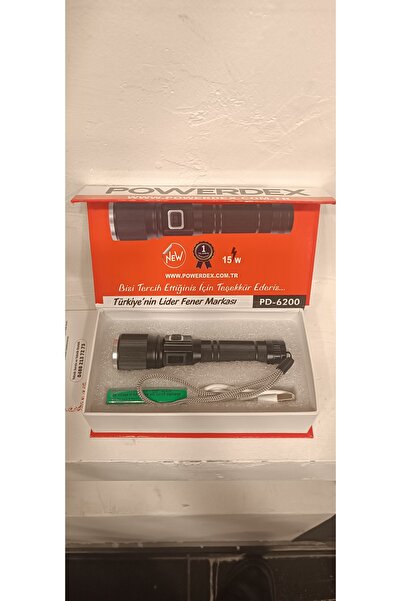 powerdex Pd-6200 15W 1500 Lümen Dijital Ekran & Zommlu Profesyonel El Feneri