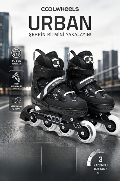 Cool Wheels Urban Serisi Premium Kutulu Ayarlanabilir (2+2 veya 2+1+1) Paten
