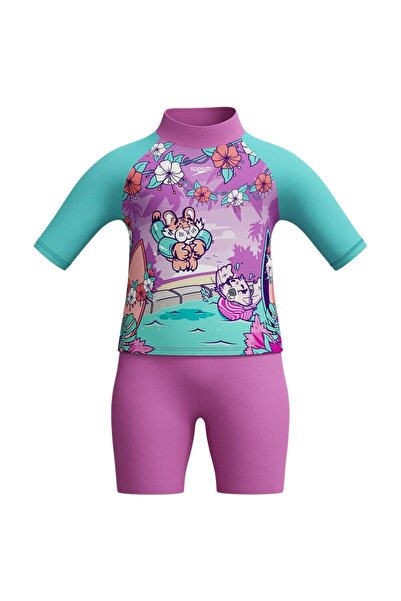 SPEEDO GirlsLearn to Swim Sun Protection Top & Shorts Set 9-12