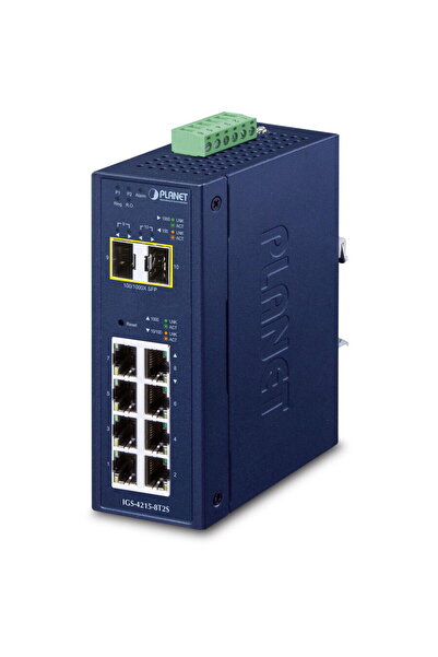 Planet Switch IGS-4215-8T2S, 8 porturi Gigabit RJ45, 2 porturi SFP, Industria...