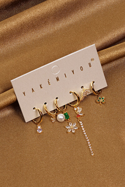 Süspüs Accessories Multiple Gold Color Yakemiyou Earrings