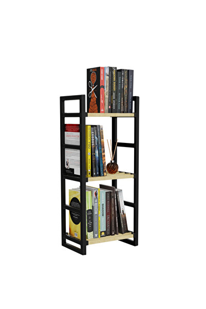 QEN PLASTİK 3 KATLI MİNİ AHŞAP ÇOK AMAÇLI KİTAPLIK-RAF (30CM)