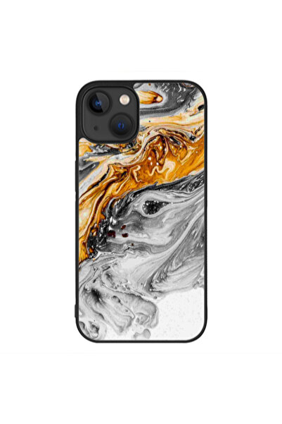 Other Apple iPhone 13 Mini Marble gray Patern Black Glossy Θήκη