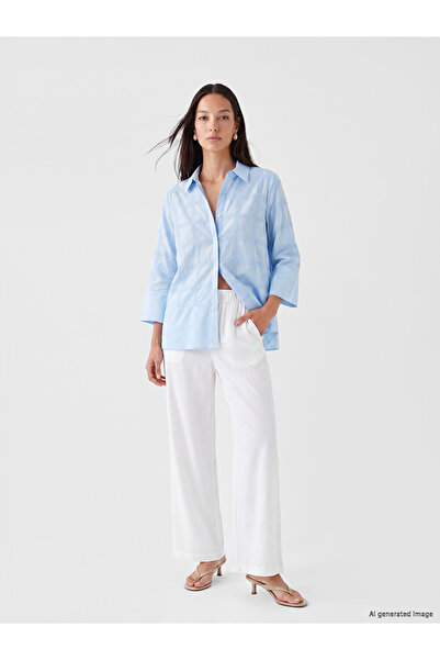 LC Waikiki Rmz Gi̇yi̇m Farkiyla Women's Wide Leg Pants with Waist Cord