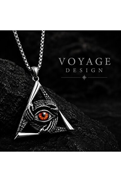 voyageaccessory Paslanmaz Çelik Gotik Tasarım Triangle Gizemli Göz Üçgen Kolye