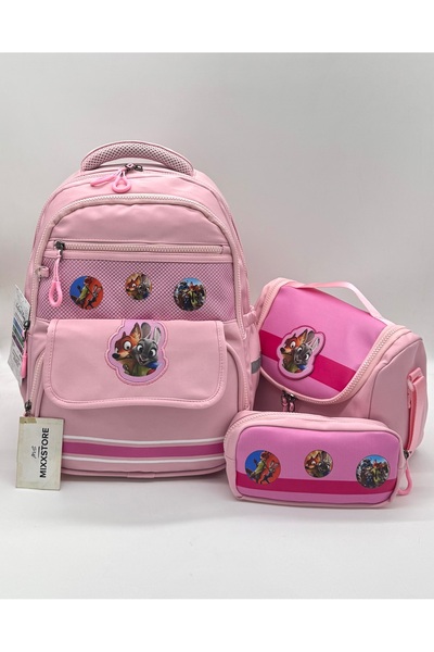 ms mixxstore Set rucsac școlar pentru copii cu model cu personaje, cu compart...