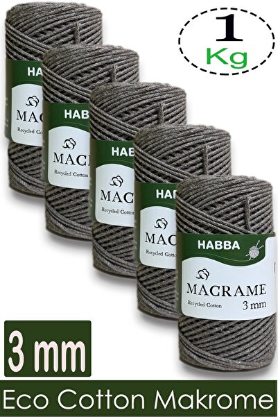 habba respect 1 Kilo Habba Cotton Macrame 3 mm - (Pack of 5) - 205