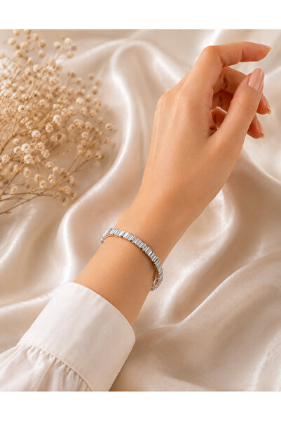 Belasso Xuping Silver Color Zircon Stone Rhythm Model Bracelet