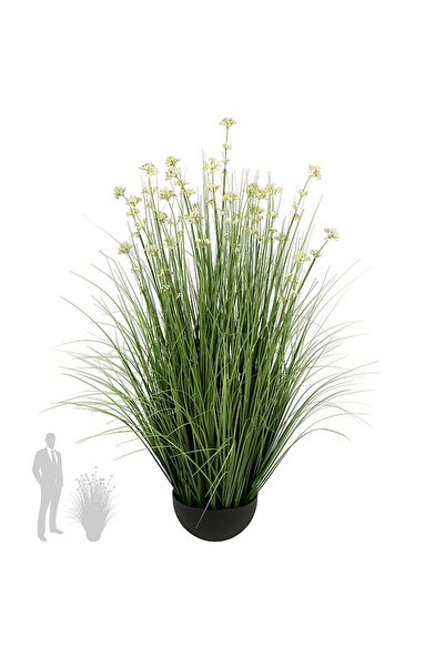 Roberto Rossi Iarba artificiala Onion 120 cm cu 22 flori de praz albe