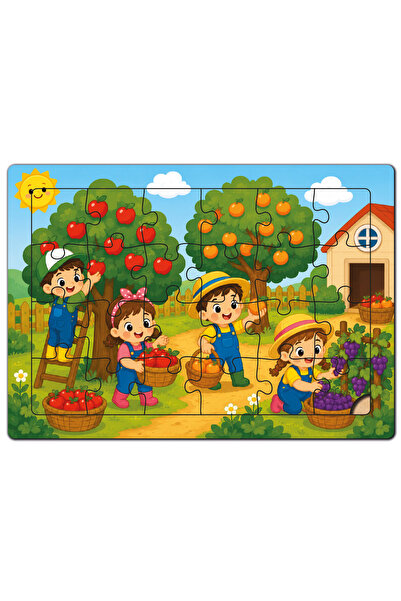 minİQ toys A Day in the Orchard Wooden Puzzle (24 Pieces)