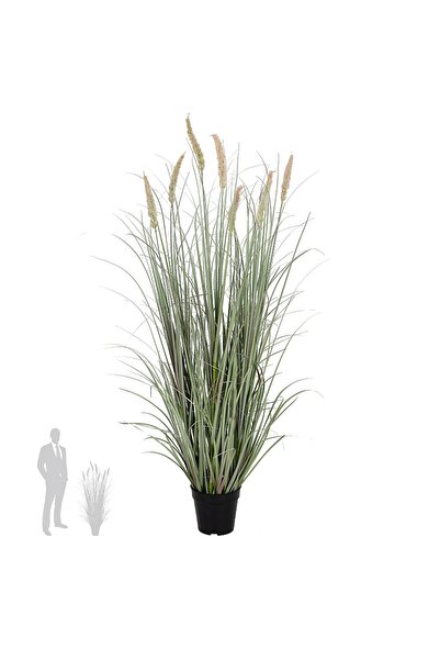 Roberto Rossi Iarba artificiala Onion Cattail 120 cm cu 7 flori roz
