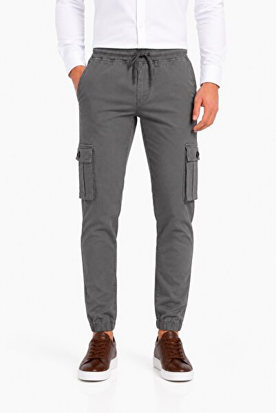 BAGLAN Men's Canvas Cargo Pants with Pockets and Elastic Waistband Bgl-St05472
