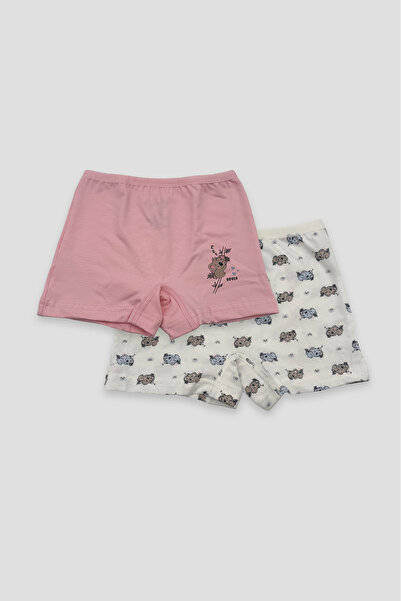 Defne Baby Set de 2 boxeri din bumbac pieptănat premium cu model pentru fete