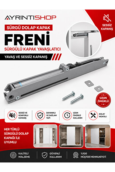 AYRINTISHOP Sürgü Dolap Kapak Freni | Sürgülü Dolap Kapısı Yavaşlatıcı Fren M...