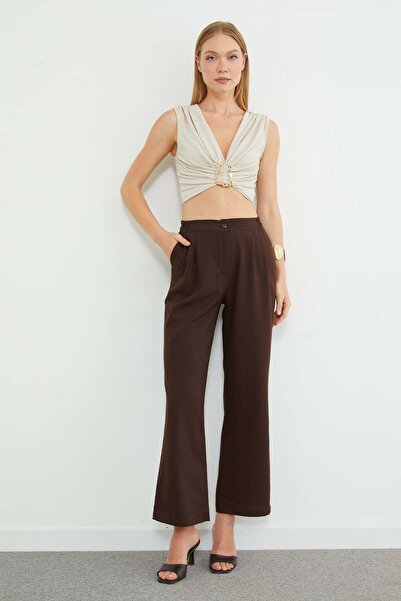 Fulla Moda Elastična talja Nabrano Palazzo pantalone