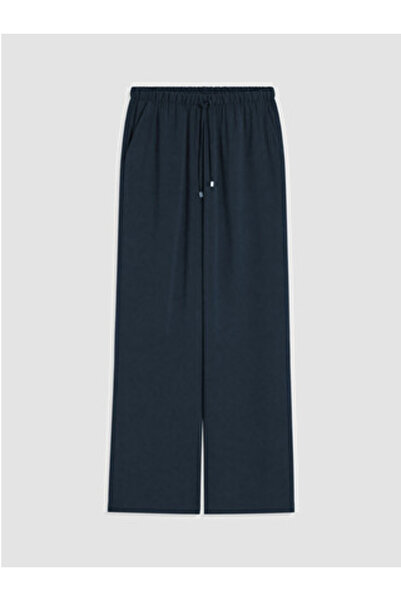 LC Waikiki New Season Navy Blue Elastic Waist Modal Blend Women's Trousers