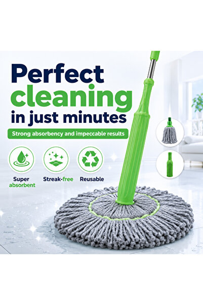 iTin Mop absorbant pentru podele, curatare bucatarie si baie, reutilizabil si...