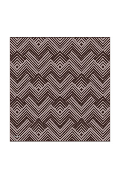 Bursa İpek Chestnut Synthesis Pattern Twill Silk Scarf