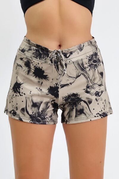 winmoda Pantaloni scurți de baie pentru damă cu șnur