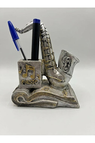 OEM Statuetă suport pentru pixuri, saxofon/vioară, rășină, 20 x 15 cm