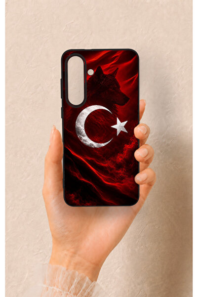 Vip Case Samsung S25Fe Uyumlu Kurt Türk Bayrağı Desenli Silikon Kılıf
