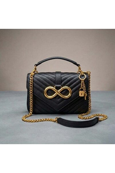 Generic Elegant Quilted Top Handle Crossbody Bag with Gold Chain Strap & Infi...