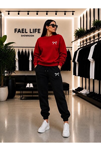 FAEL LİFE SET UNISEX CU TĂCĂT LARG, GULER ROTUND ȘI PANTALONI DE TRENING CU I...