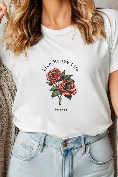 Sarah's Boutique Women's T-shirt – 100% cotton – Live Happy