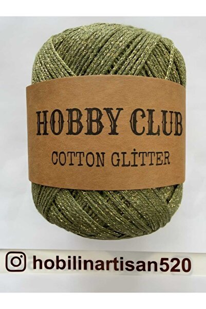hobby club COTTON GLITTER BANDANA Simli Pamuklu El Örgü İpliği 100 Gr RENK : ...