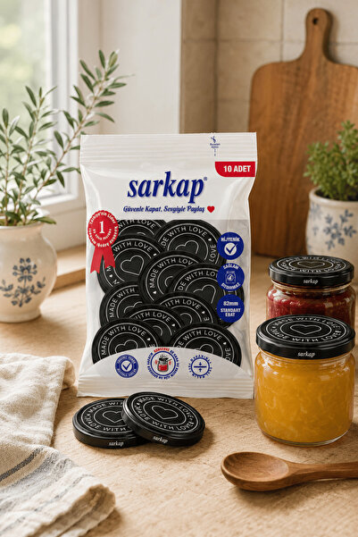 Sarkap Hijyenik Paketli 10'lu 82 mm Kapak - With Love Seri - Siyah