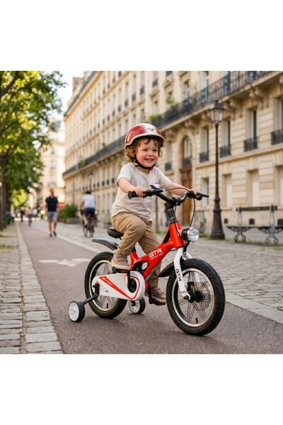 byox Bicicleta copii GTR Red 14 inch, 3-5 ani, cadru magneziu, frane disc fat...