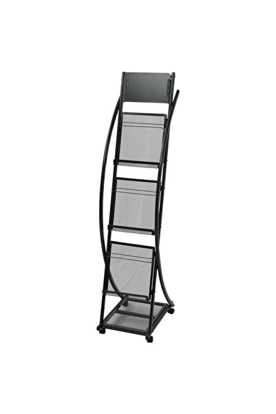 vidaxl Raft reviste 40 x 32 x 131 cm, negru, A4