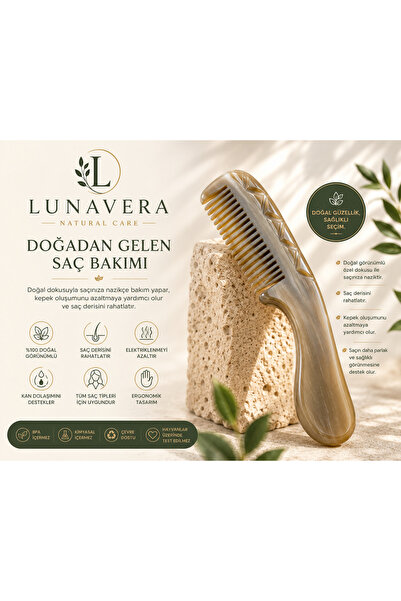 Lunavera Doğal Kemik Saç Tarağı 18 cm