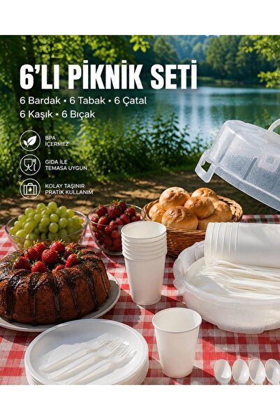 Nestora Garden Taşınabilir Çantalı 6 Kişilik Piknik Seti - 32 Parça