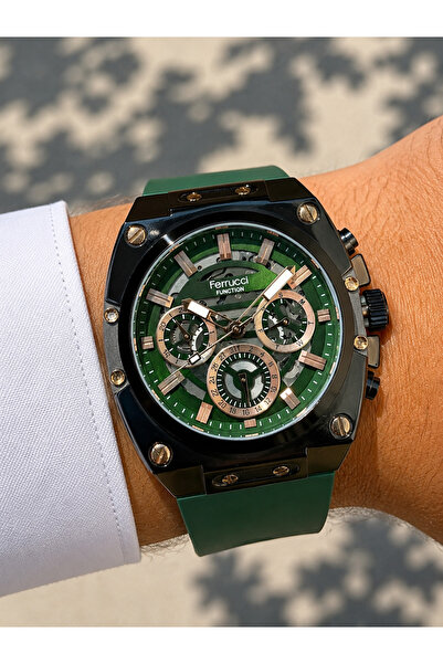 Ferrucci Ferrucci̇, Silicone Strap, Function Men's Wristwatch