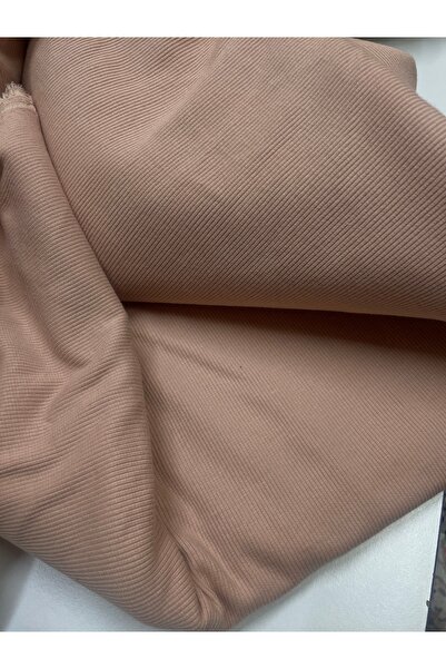 LUSSAMODA Pudra Pink Cashmere Ribbed Fabric En-150Cm.