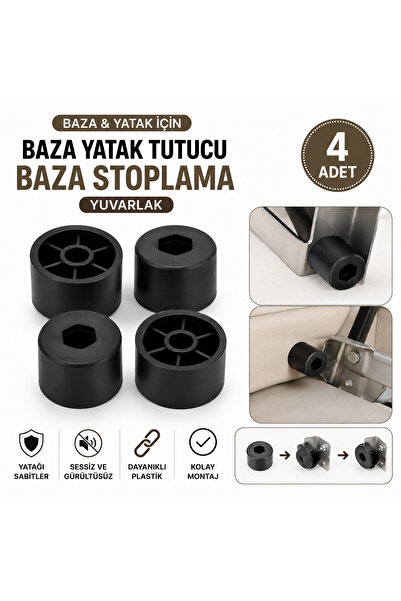 kaynar Baza Yatak Tutucu Stoplama Aparatı Yuvarlak 4 Adet | Yatak Kaydırmaz S...