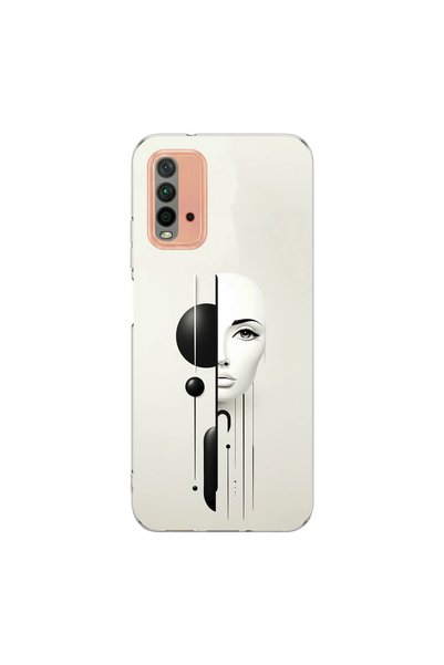 PPKin حافظة شفافة متوافقة مع Redmi 9T بتصميم Esthetic Face 2