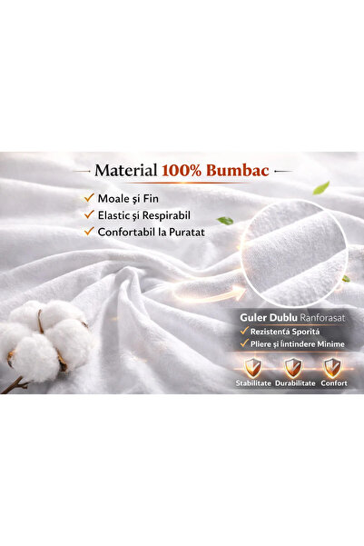 Novotex Tricou 100% Bumbac, Set 5 Tricouri Alb, Bărbați, Tricouri Simple