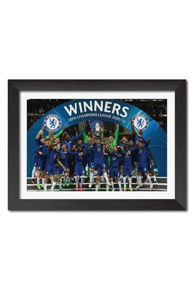 Signtouch Advertising لوحة مؤطرة من Alayra تشيلسي FC UCL 2021 Moments مع إطار...