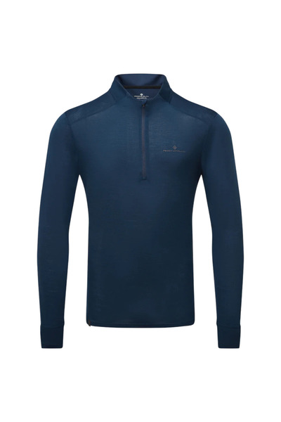Ronhill Jachetă de alergare pentru bărbați Tech Merino 1/2 Zip FW 2025-Albast...